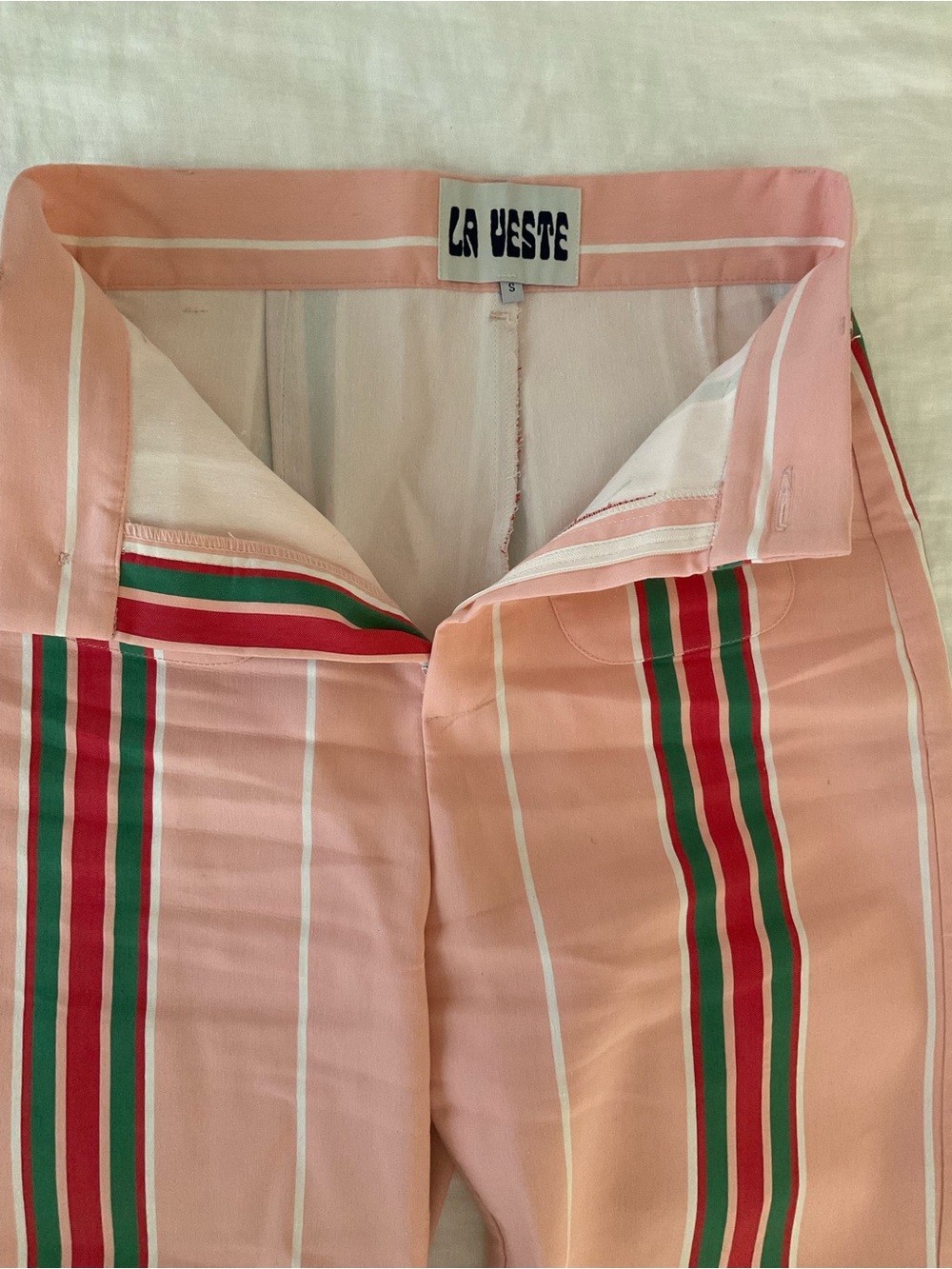 La Veste Pink Pippi 08 Striped Wide-Leg Pants - Picture 2 of 4